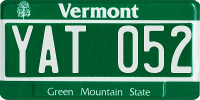 VT license plate YAT052