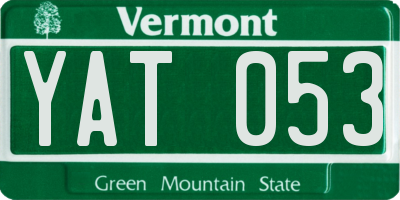 VT license plate YAT053