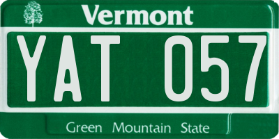 VT license plate YAT057