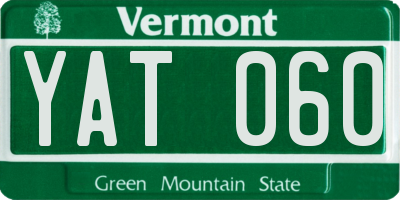 VT license plate YAT060