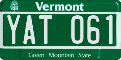 VT license plate YAT061