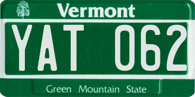 VT license plate YAT062