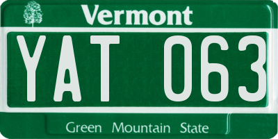 VT license plate YAT063