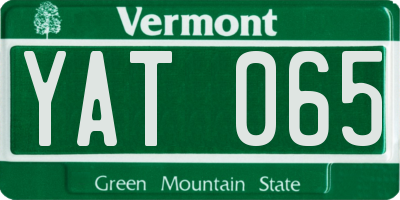 VT license plate YAT065