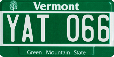 VT license plate YAT066