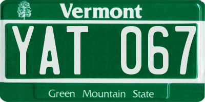 VT license plate YAT067