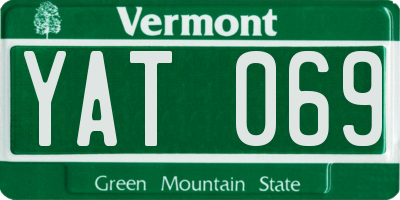 VT license plate YAT069