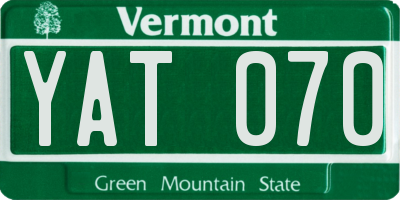 VT license plate YAT070