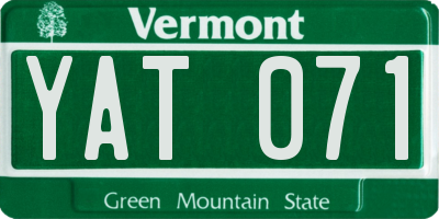 VT license plate YAT071