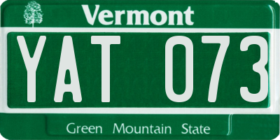 VT license plate YAT073
