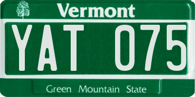 VT license plate YAT075