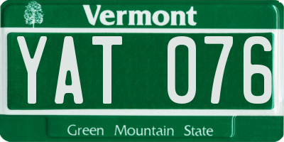VT license plate YAT076
