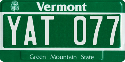 VT license plate YAT077