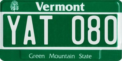 VT license plate YAT080