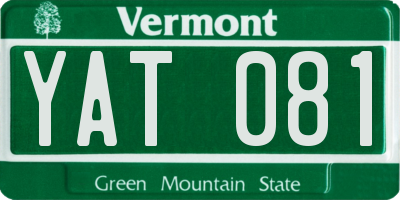 VT license plate YAT081
