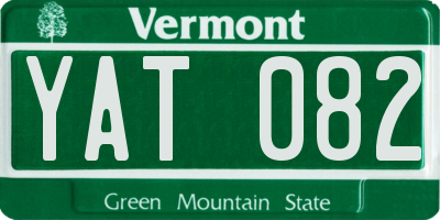 VT license plate YAT082