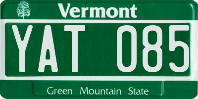 VT license plate YAT085