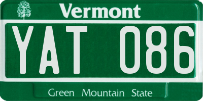 VT license plate YAT086