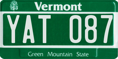VT license plate YAT087