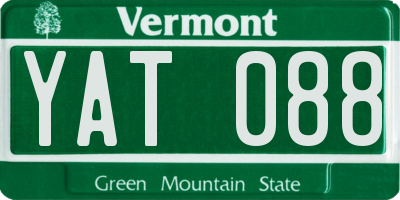 VT license plate YAT088