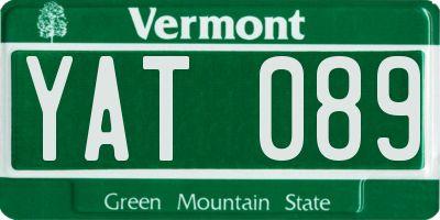 VT license plate YAT089