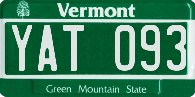 VT license plate YAT093