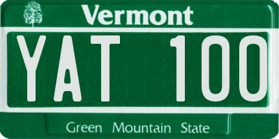 VT license plate YAT100