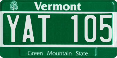 VT license plate YAT105