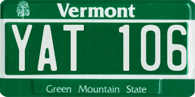 VT license plate YAT106