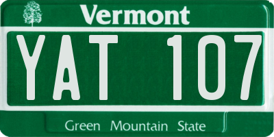 VT license plate YAT107