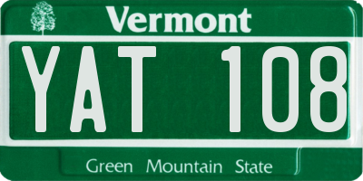 VT license plate YAT108