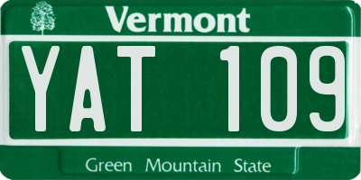 VT license plate YAT109