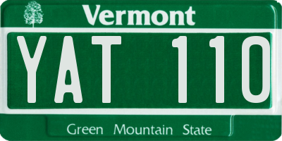 VT license plate YAT110