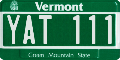 VT license plate YAT111