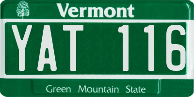 VT license plate YAT116