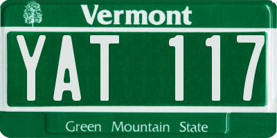 VT license plate YAT117