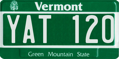 VT license plate YAT120