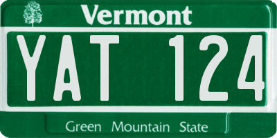 VT license plate YAT124