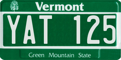 VT license plate YAT125