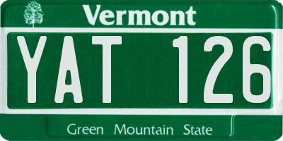 VT license plate YAT126