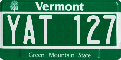 VT license plate YAT127
