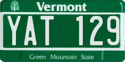 VT license plate YAT129