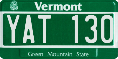 VT license plate YAT130