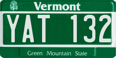 VT license plate YAT132