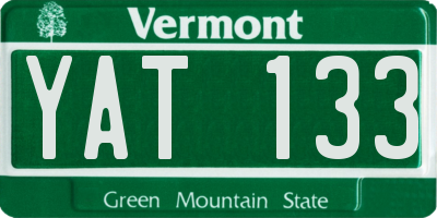 VT license plate YAT133