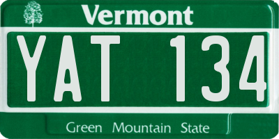 VT license plate YAT134