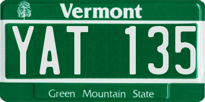 VT license plate YAT135