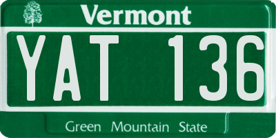 VT license plate YAT136