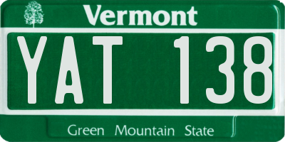 VT license plate YAT138
