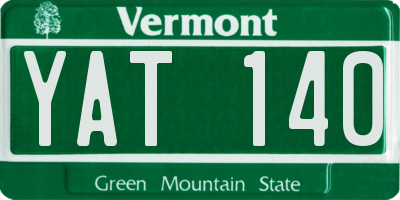 VT license plate YAT140